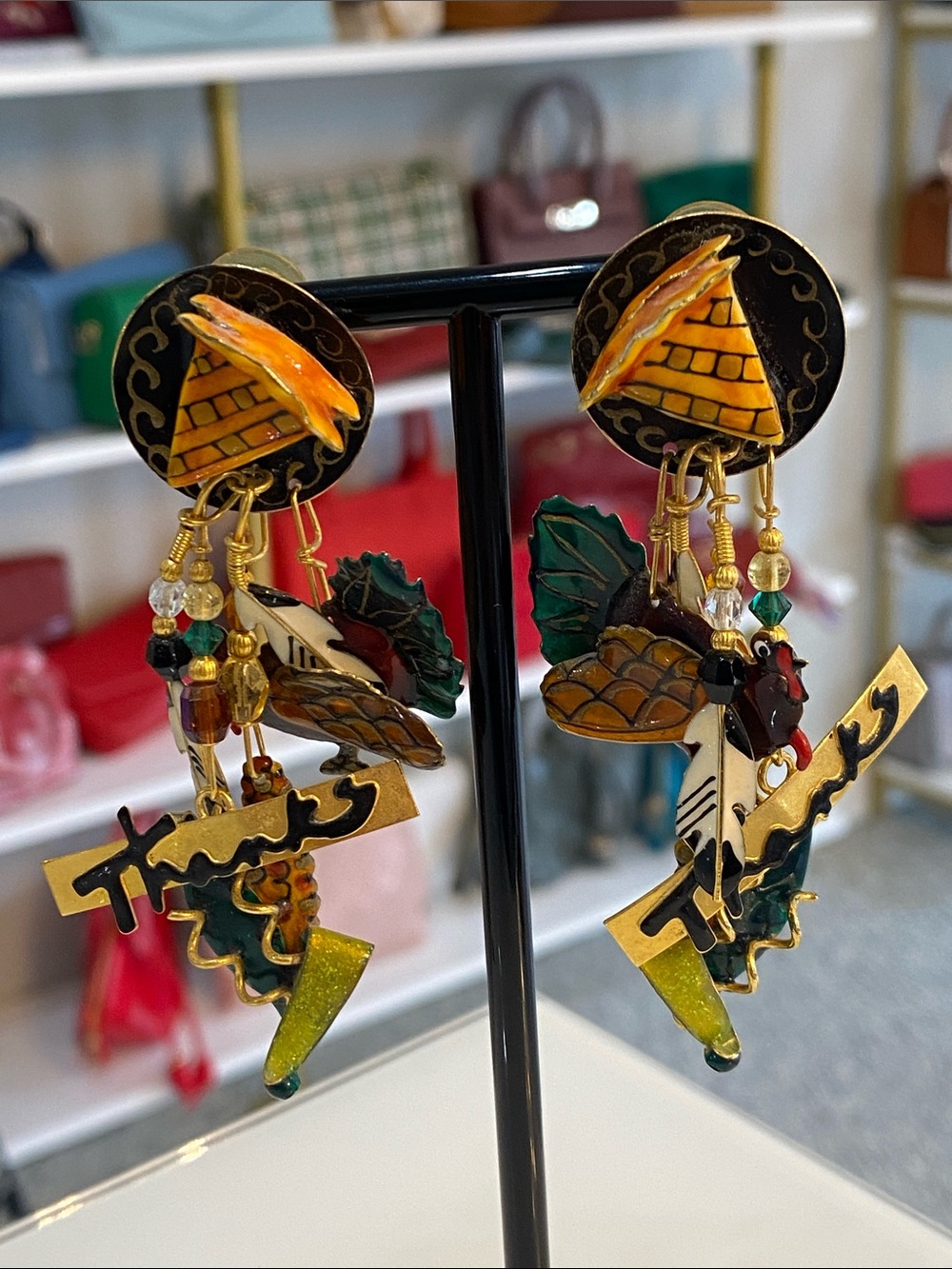 Lunch at the ritz Thanksgiving earrings RARE